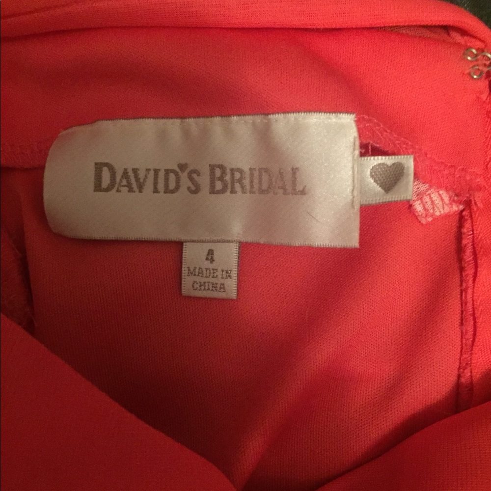 David’s bridal coral bridesmaid dress
